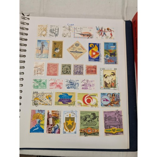 35 - Folder of modern stamps, Stanley Gibbons stamp catalogue and 2 x sheets of WWII christmas greeting a... 