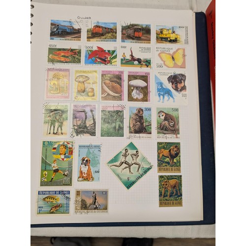 35 - Folder of modern stamps, Stanley Gibbons stamp catalogue and 2 x sheets of WWII christmas greeting a... 