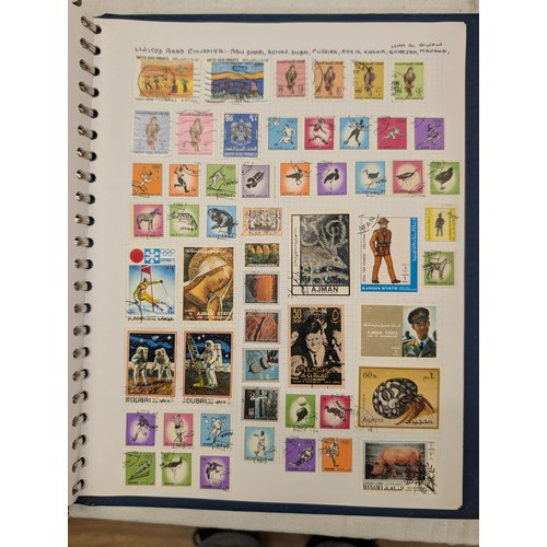 35 - Folder of modern stamps, Stanley Gibbons stamp catalogue and 2 x sheets of WWII christmas greeting a... 