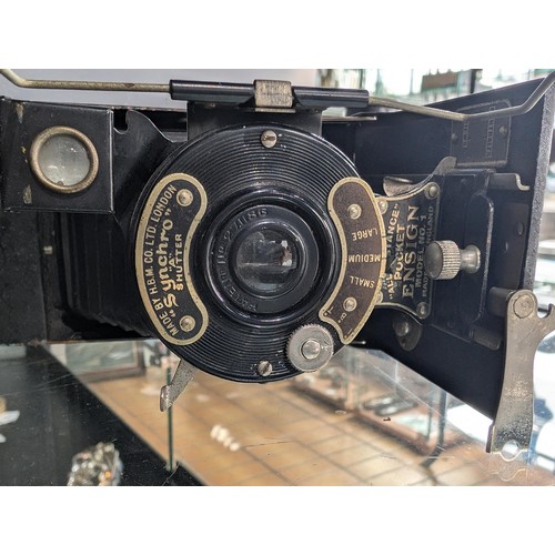 105 - Trio of vintage cameras being 2 x Ensign and 1 x Kodak