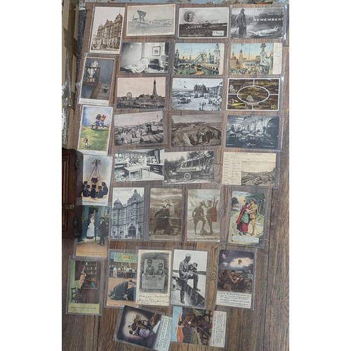 166 - Nice collection of early 1900's collectable postcards, all individually sleeved