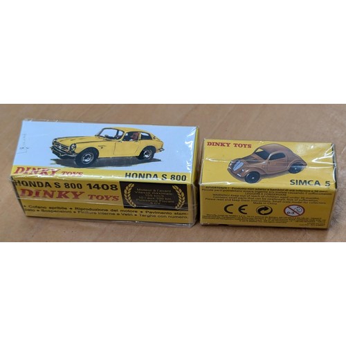 159 - 2 x still factory sealed Dinky (Atlas) vehicles being Simca 5 and Honda s 800