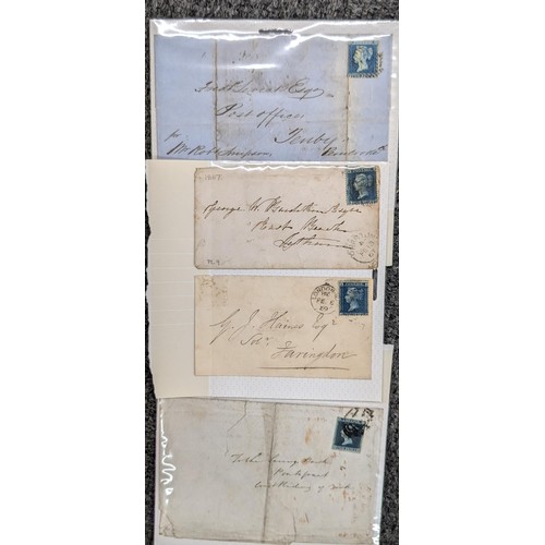 166 - 5 x 19th century two pence blue stamped envelopes