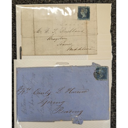 166 - 5 x 19th century two pence blue stamped envelopes