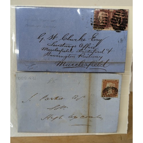 163 - 4 x posted 19th century one penny red letters /texted papers