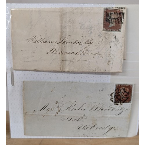 163 - 4 x posted 19th century one penny red letters /texted papers