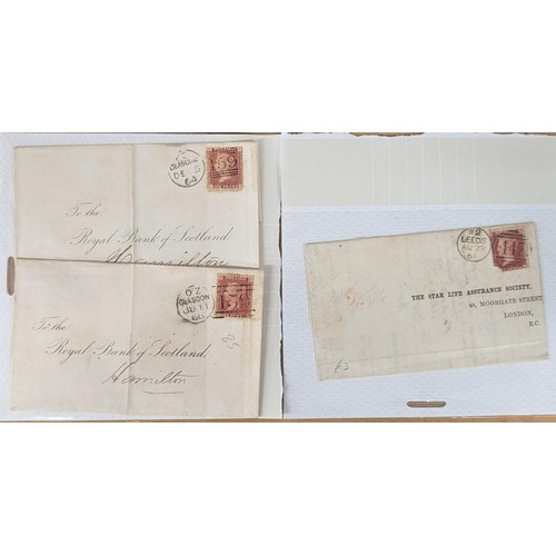 162 - 4 x posted 19th century One Penny Red to the Royal Bank of Scotland Hamilton 1 x Star Life Assurance... 