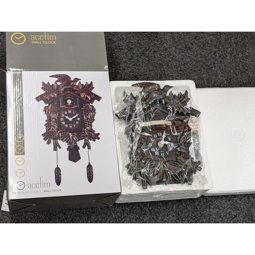 186 - Boxed as new Acctim Quartz Hamburg cuckoo clock