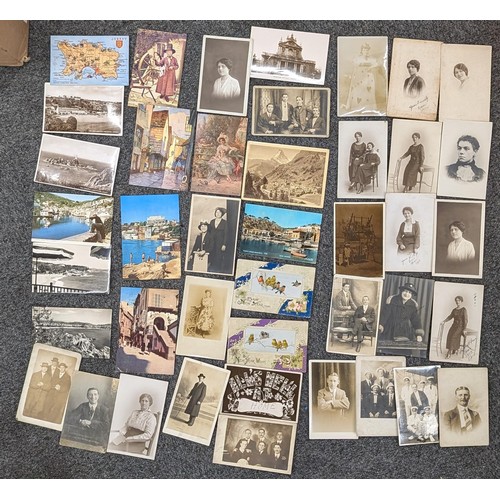 203 - Small collection of vintage postcards and postcard photographs