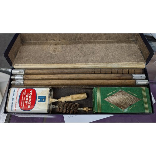 303 - Vintage gun cleaning kit in case