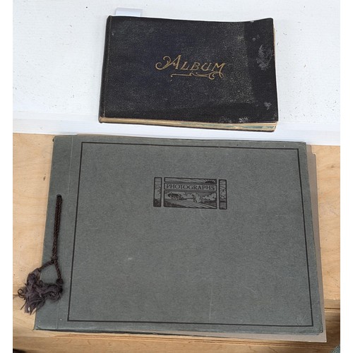 364 - Turn of the century album of ink written script and good wishes to include painting of old sailing s... 