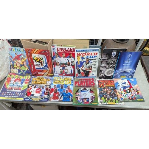 287 - Collection of assorted Panini etc football sticker albums, including some unused and some with varyi... 