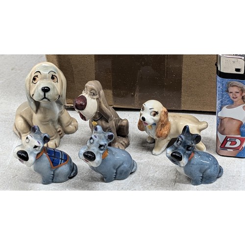 275 - 6 x Wade Disney lady and the tramp dog figures including first issue series