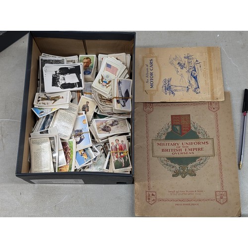 524 - 2 x complete vintage cigarette card albums and box of loose cards including some full sets