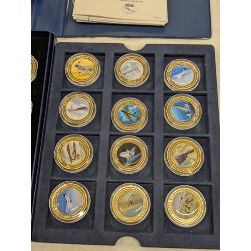 475 - Westminster Collection 100 years of flight coin collection boxed (21 x coins) with certificates plus... 