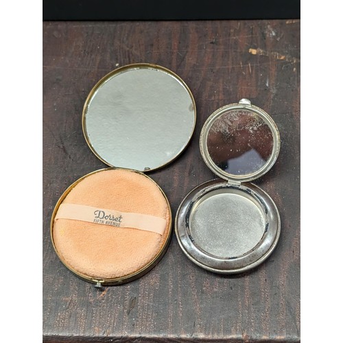 119 - 2 x American souvenir ware compacts 1940 - 1 Dorset 5th Avenue - empire State.