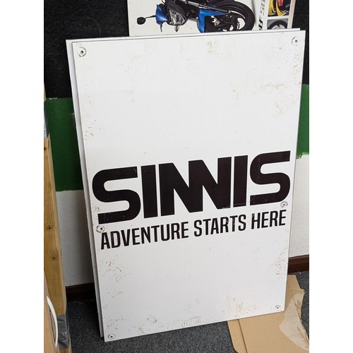 381 - 60 x 91 cm aluminium mounted wall sign for Sinnis motor cycles