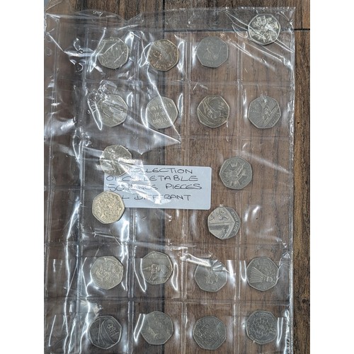 466 - Collection of 20 collectable UK 50 pence pieces all different