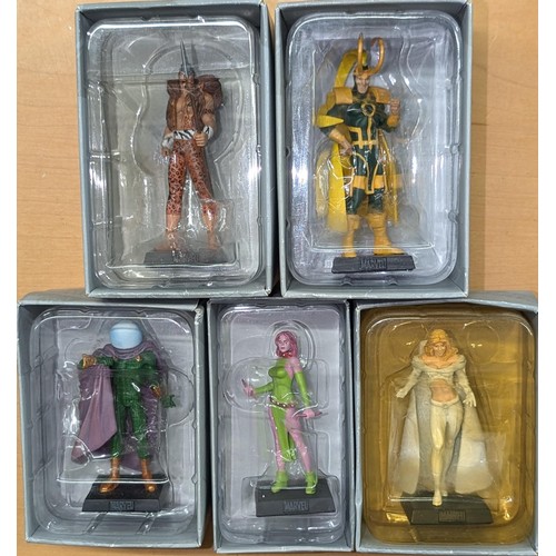 532 - 5 x boxed and mint Marvel lead figures by Eaglemoss being Mysterio, Emma Frost, Kraven, Loki & Blink