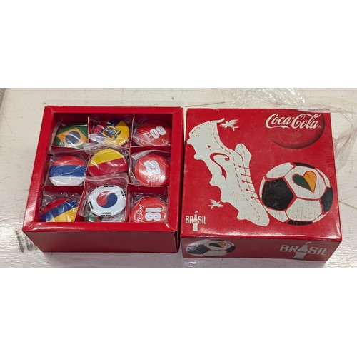 107 - New old stock Coca Cola (Brazil 2014 World cup) Near full box of fridge magnets