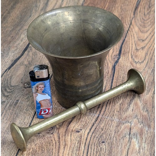 90 - Brass Mortar and pestle 4.25