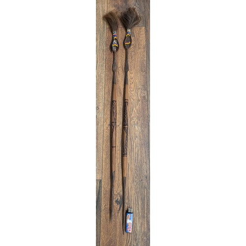 160 - 2 Native African (Kenya) double ended spears