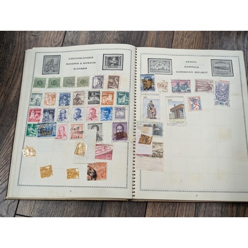 195 - Bounty stamp album approximately 1/4 full of stamps, small selection photographed