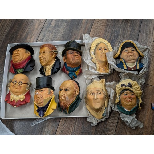 209 - Collection of 10 Dickensian Bossons heads - mostly very good condition