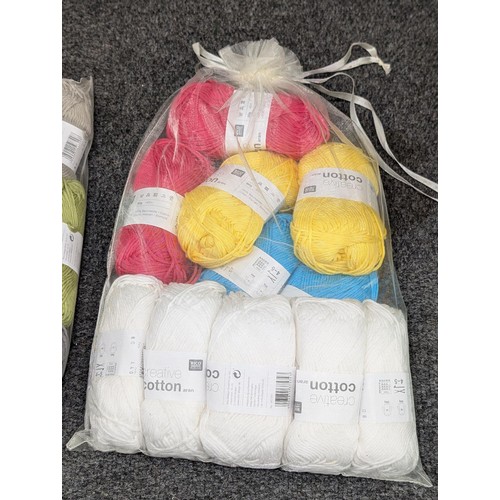 5 - 11 x assorted new, Rico Designs Creative cotton Aran, mixed colour 50 gm balls of wool