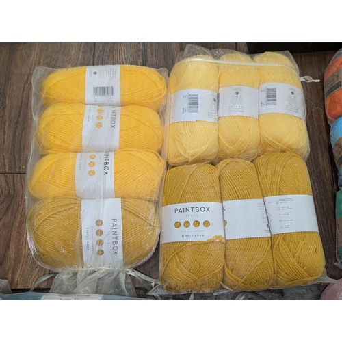 243 - 10 x new Paintbox Yarns simply Aran, yellow shades 100 gm balls of wool