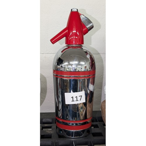 117 - Vintage Sparklets chrome and red soda syphon