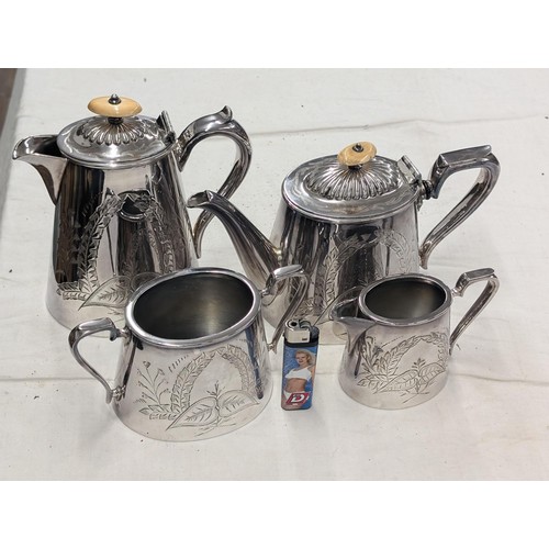 5 - 19th Century Fenton Bros LTD silver plated 4 piece tea service in very good condition