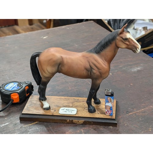 2 - Large horse figure with A Wynner 1954-1979 plaque 0n 11 x 4.5