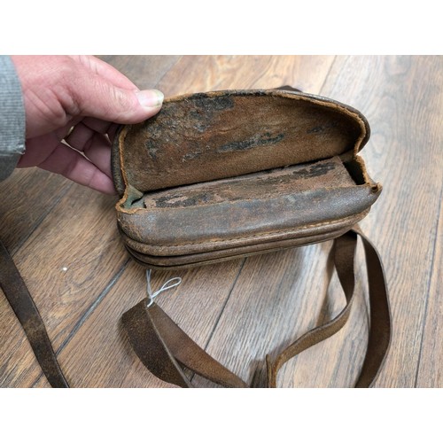 271 - 2 x Distressed 19th century/ edwardian leather money satchels