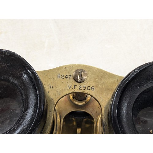 293 - Pair of military (crows foot stamp) Brass Binoculars