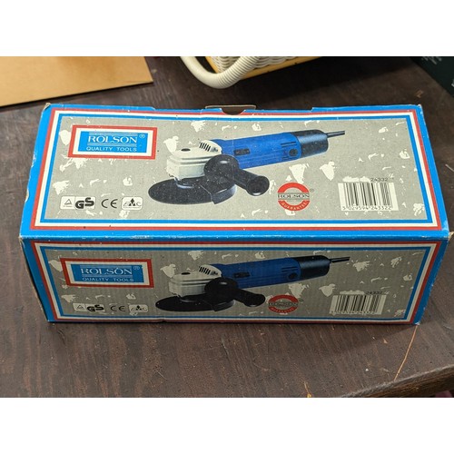 473 - Boxed as new Rolson 580wt electric 115 mm Angle Grinder