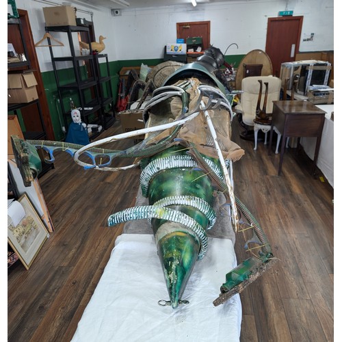 11 - Nearly 10 ft long 'Grasshopper' made from mixed repurposed and sustainable materials - all proceeds ... 