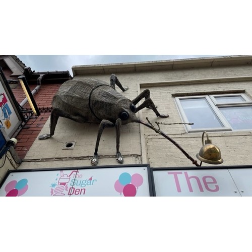 10 - Approximately 9 ft long 'Acorn Weevil' made from mixed repurposed and sustainable materials - all pr... 