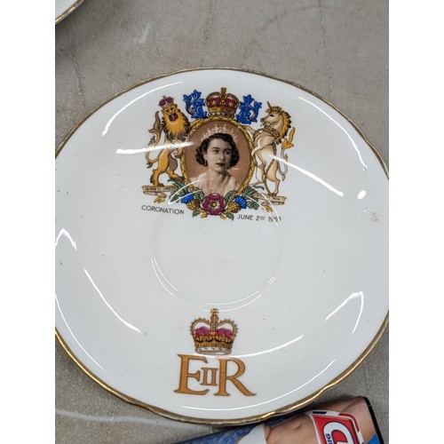 155 - Edward VIII 1937 coronation cup and saucer (cup has couple of nicks) and 1953 Elizabeth II coronatio... 