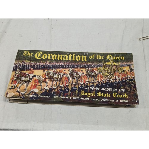 1080 - 1953 Queen Elizabeth II coronation stand up model (pop-up) of the royal state coach by Daily Express... 