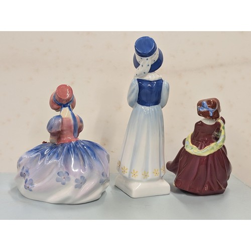 8 - Group of 3 x old Royal Doulton figurines being HN1467 Monica, 6