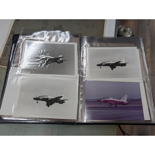 1248 - Photo album of self-taken Red Arrows and RAF planes photographs, plus 2 books of fighter planes penc... 