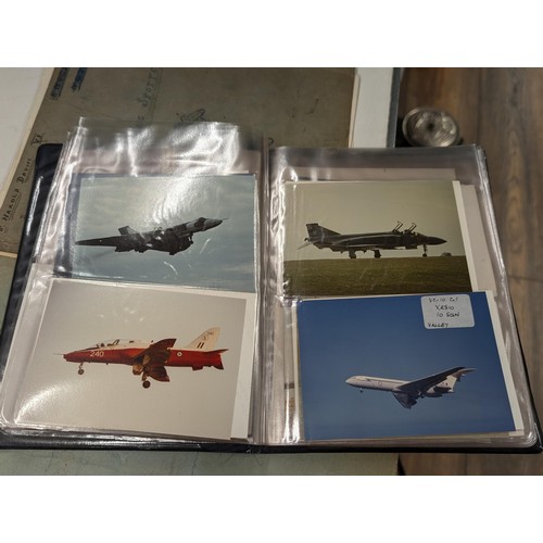 1248 - Photo album of self-taken Red Arrows and RAF planes photographs, plus 2 books of fighter planes penc... 