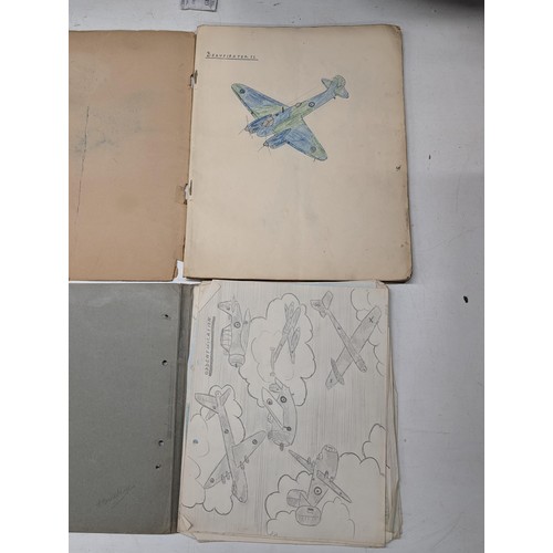 1248 - Photo album of self-taken Red Arrows and RAF planes photographs, plus 2 books of fighter planes penc... 