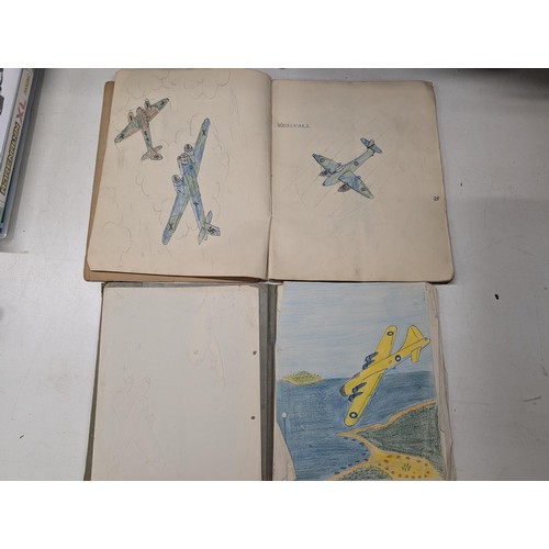 1248 - Photo album of self-taken Red Arrows and RAF planes photographs, plus 2 books of fighter planes penc... 