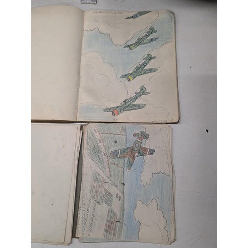 1248 - Photo album of self-taken Red Arrows and RAF planes photographs, plus 2 books of fighter planes penc... 