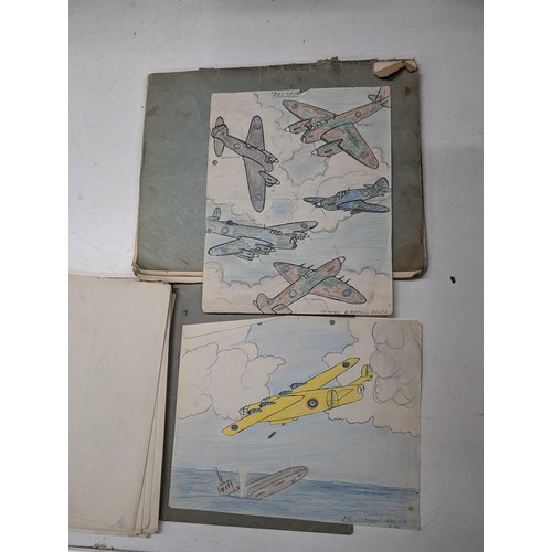 1248 - Photo album of self-taken Red Arrows and RAF planes photographs, plus 2 books of fighter planes penc... 