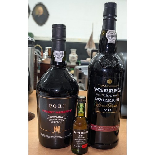 84 - Warres Warrior special reserve, M&S finest reserve 75 cls and vintage St Michaels 5 cl unopened bott... 