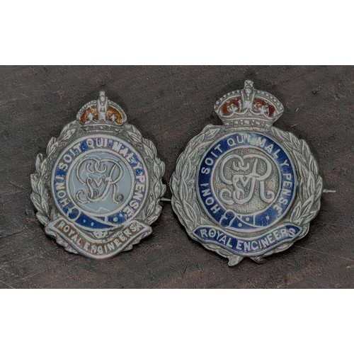 420 - 2 x silver Royal Engineers sweetheart broches