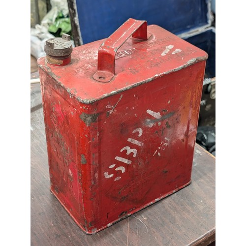 292 - Shell vintage petrol can with named brass cap